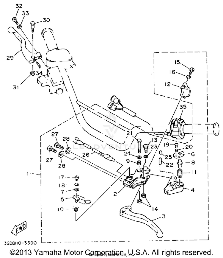 Handle Switch - Lever Schematic