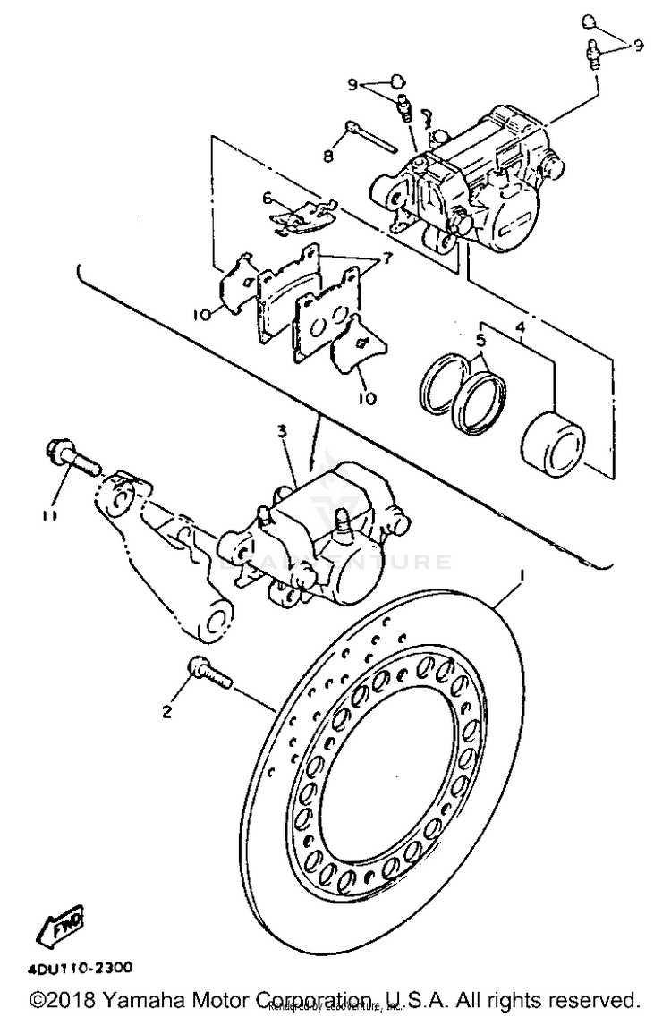 Rear Brake Caliper Schematic