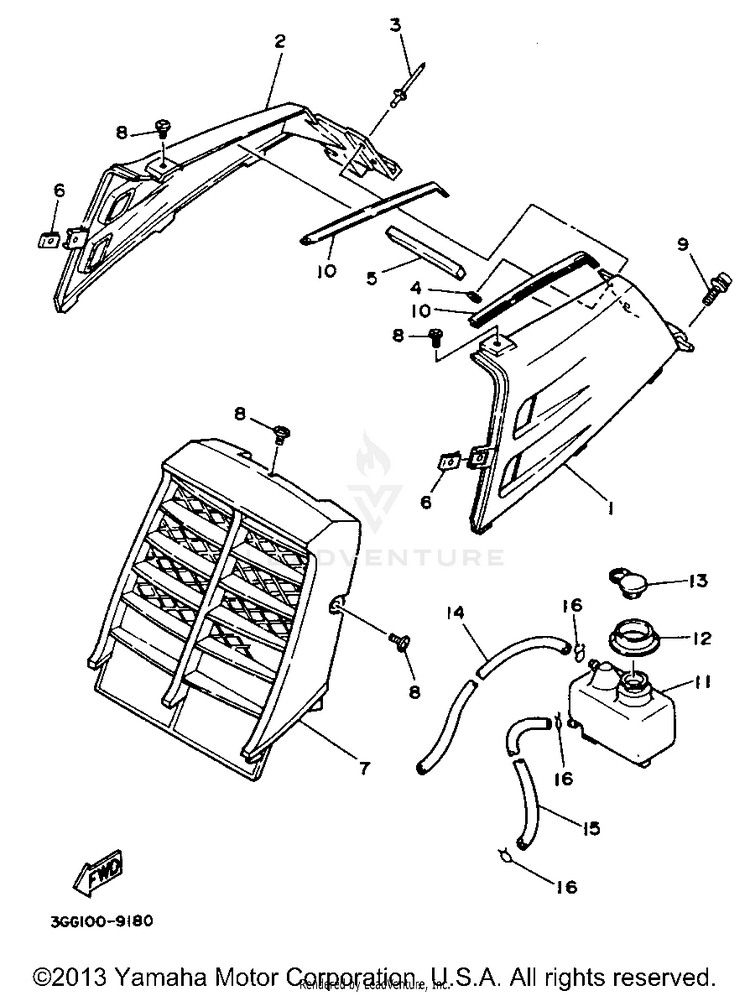 Side Cover BANSHEE - YFZ350G_MN - 1995 Schematic