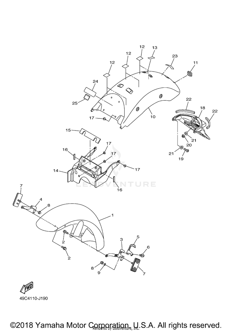 Fender V STAR 950 TOURER - XVS95CTZCB - 2010 Schematic