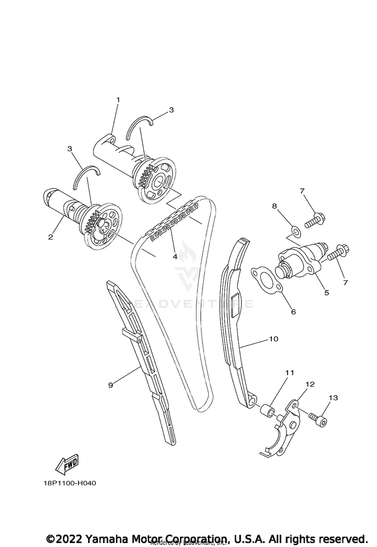 Camshaft & Chain YFZ450R SE - YFZ45YSSNB - 2022 Schematic