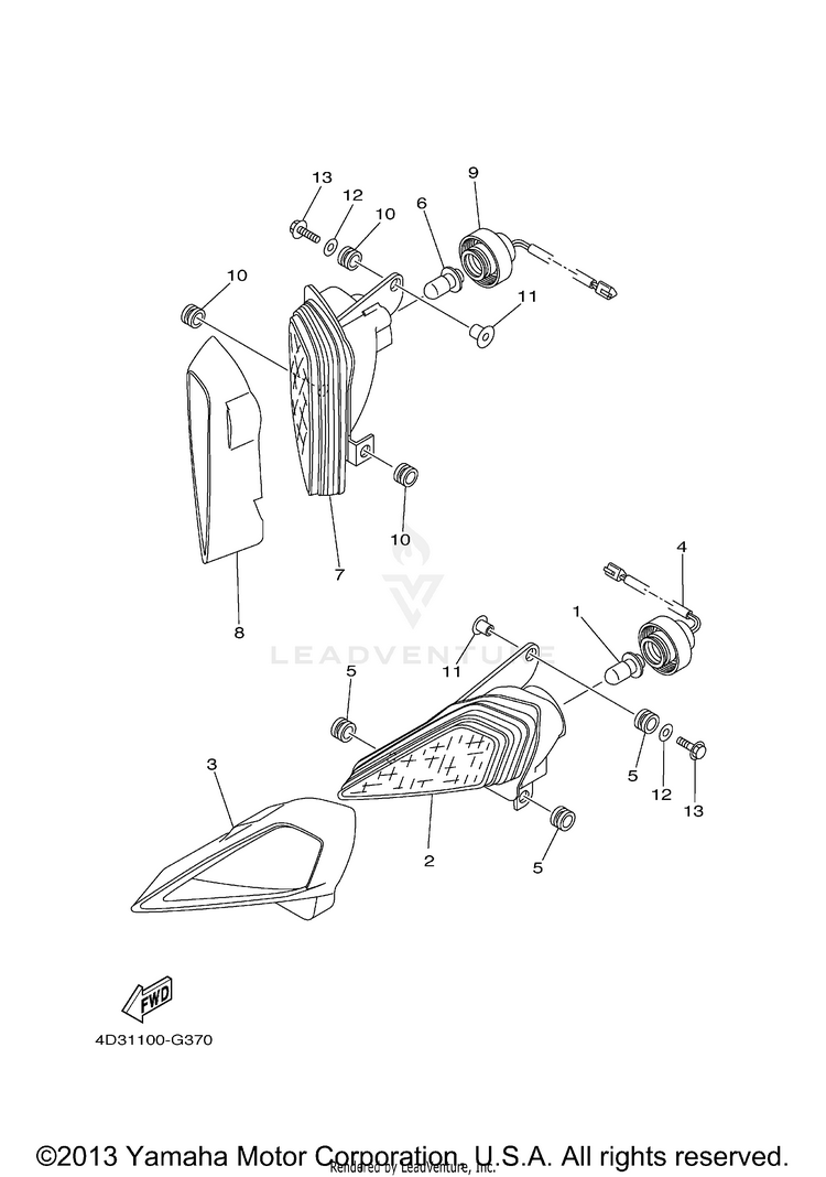 Headlight RAPTOR 250 - YFM25RYL - 2009 Schematic