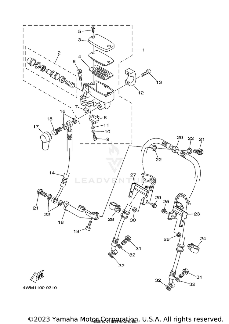 Front Master Cylinder Schematic
