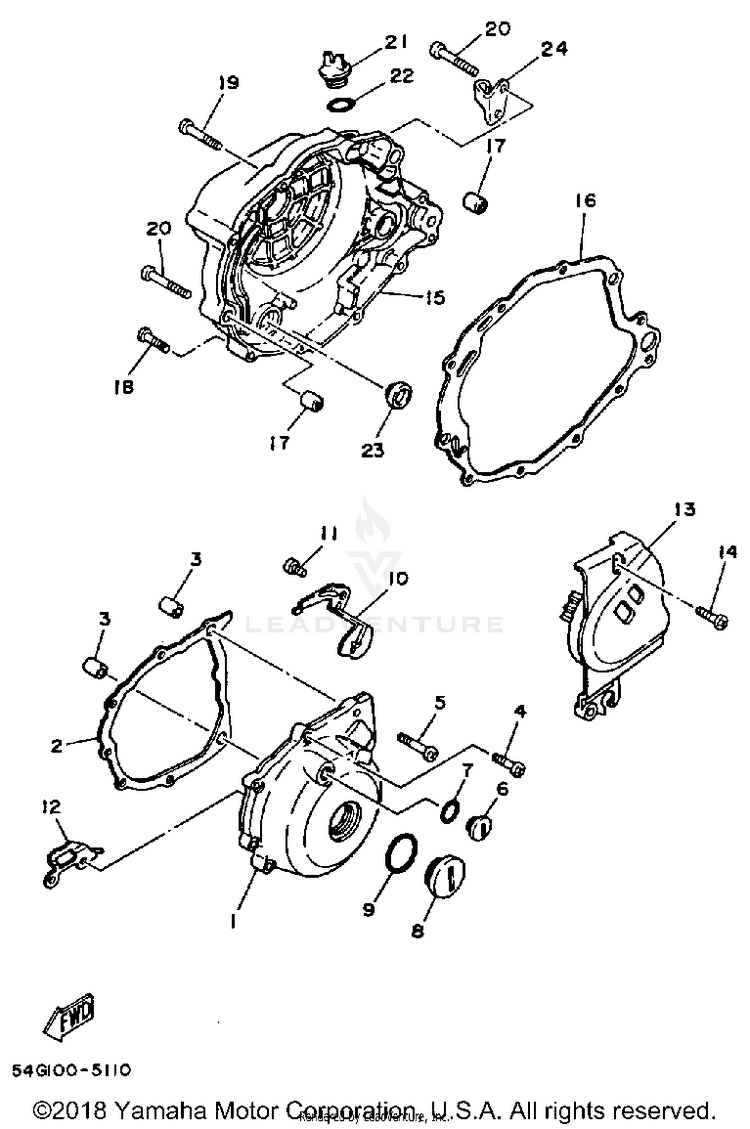 Crankcase Cover 1 BIG WHEEL - BW200S - 1986 Schematic