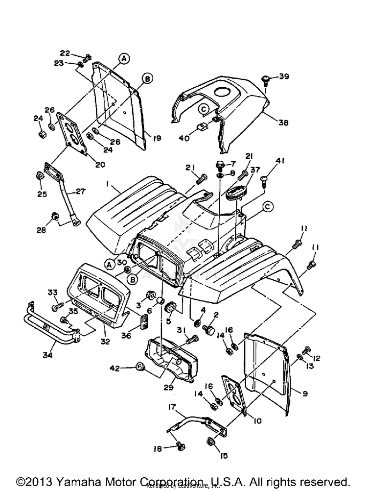 Front Fender BIG BEAR 4WD - YFM350FWB_ - 1991 Schematic