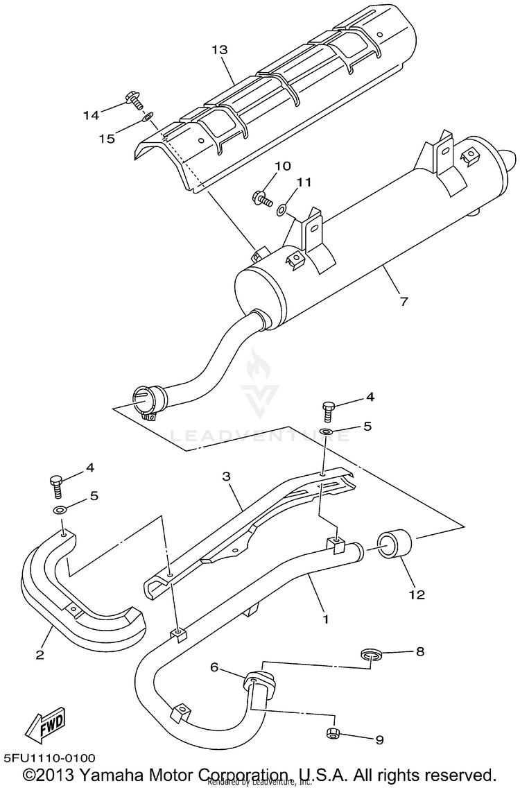 Exhaust BIG BEAR 400 4WD_REAL TREE XTRA - YFM400FHP - 2002 Schematic