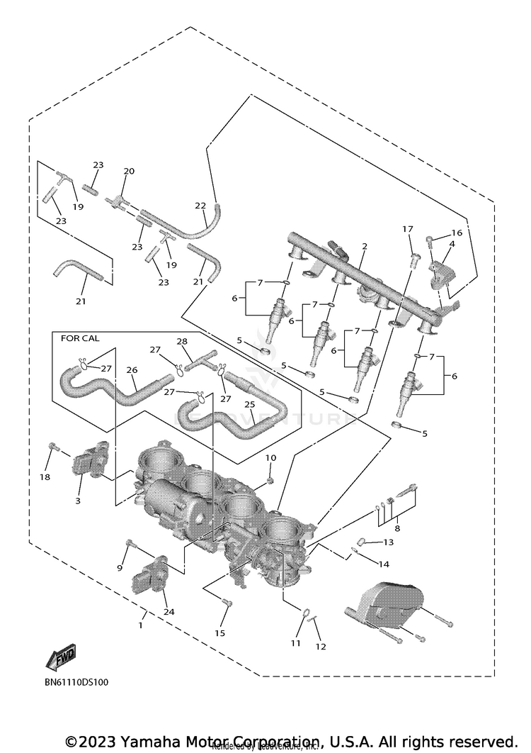 Intake 2 YZFR6 - YZFR6L1CB - 2020 Schematic