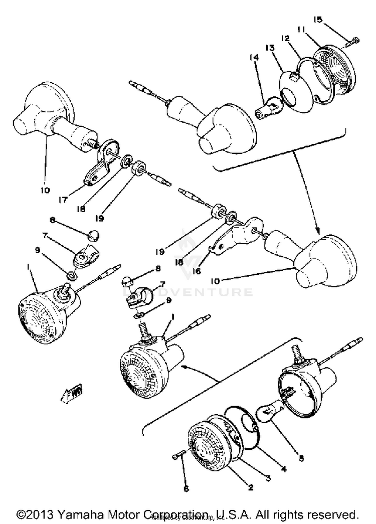 Flasher Lamp XT500E_205 - 1978 Schematic