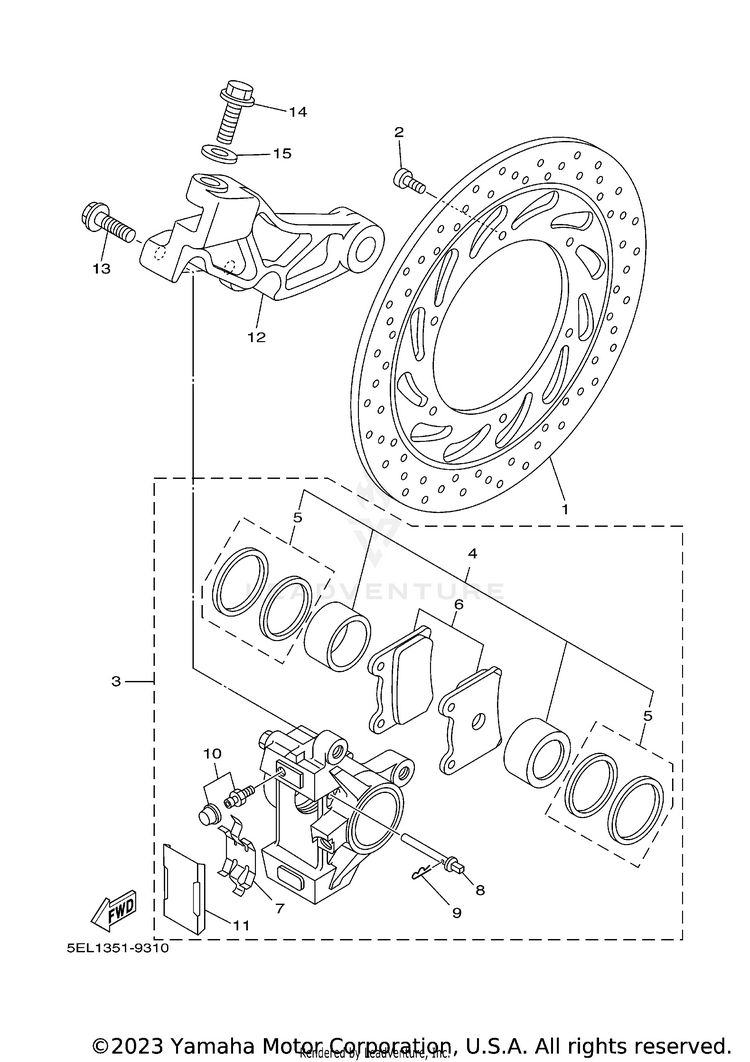 Rear Brake Caliper Schematic