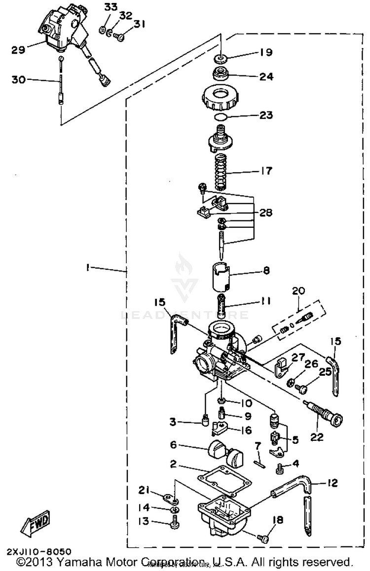 Carburetor BLASTER - YFS200G - 1995 Schematic
