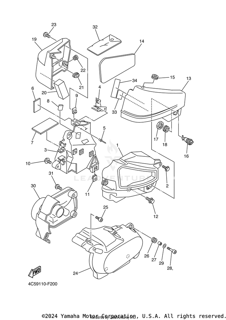 Side Cover V STAR 650 SILVERADO - XVS65ATYCB - 2009 Schematic