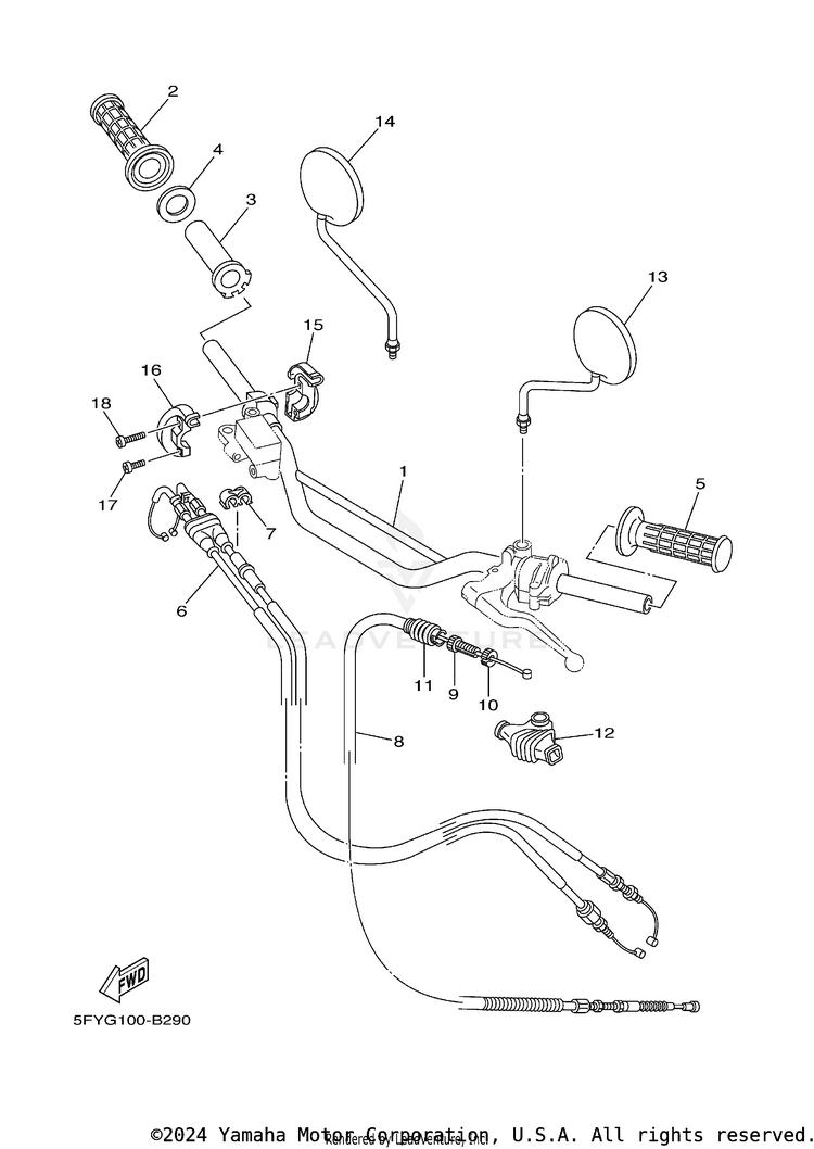 Steering Handle & Cable Schematic