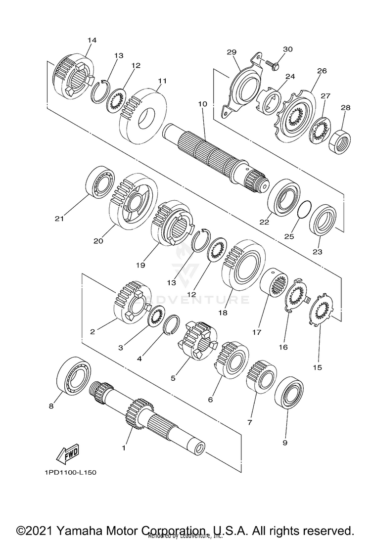 Transmission YFZ450 - YFZ45DB - 2013 Schematic