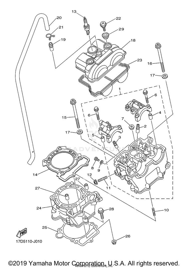 Cylinder YZ250F - YZ250FAB - 2011 Schematic