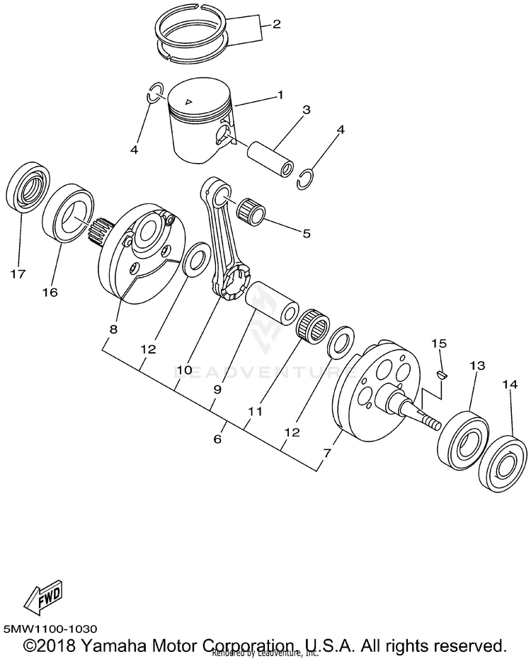 Crankshaft Piston Schematic
