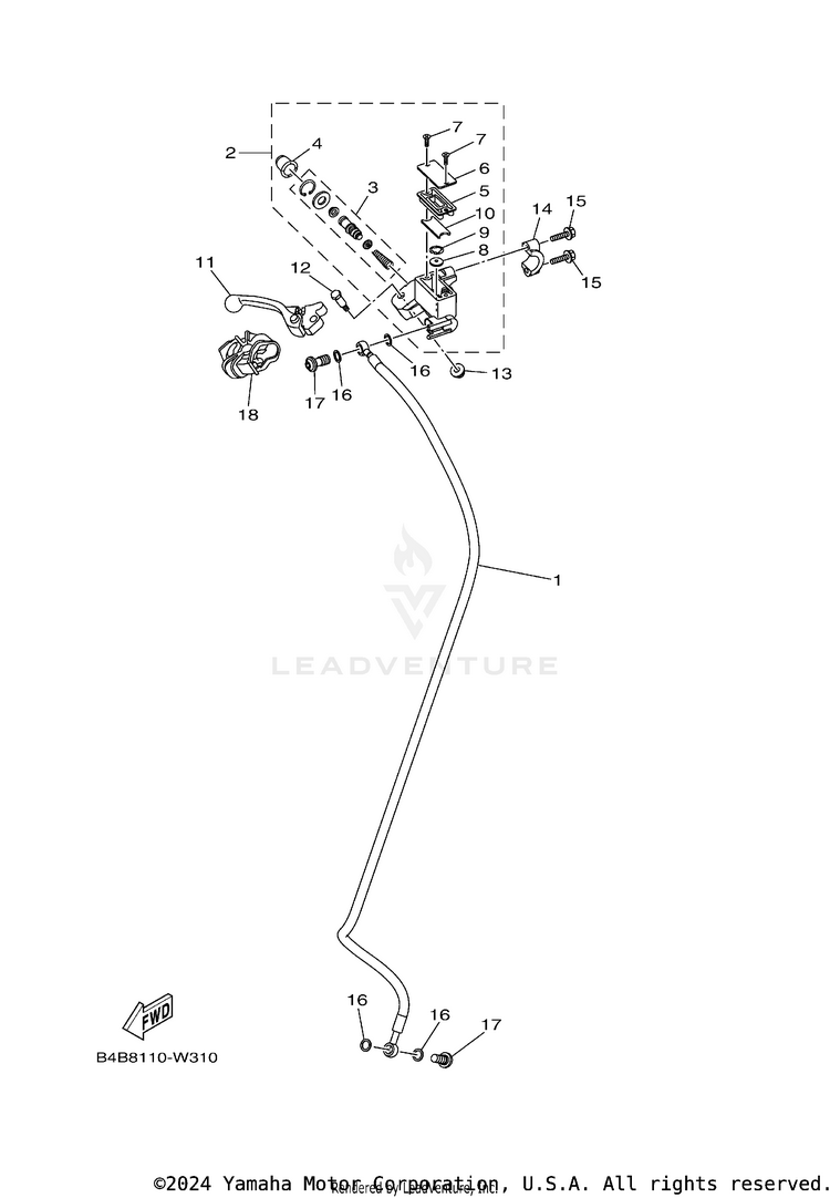 Front Master Cylinder Schematic