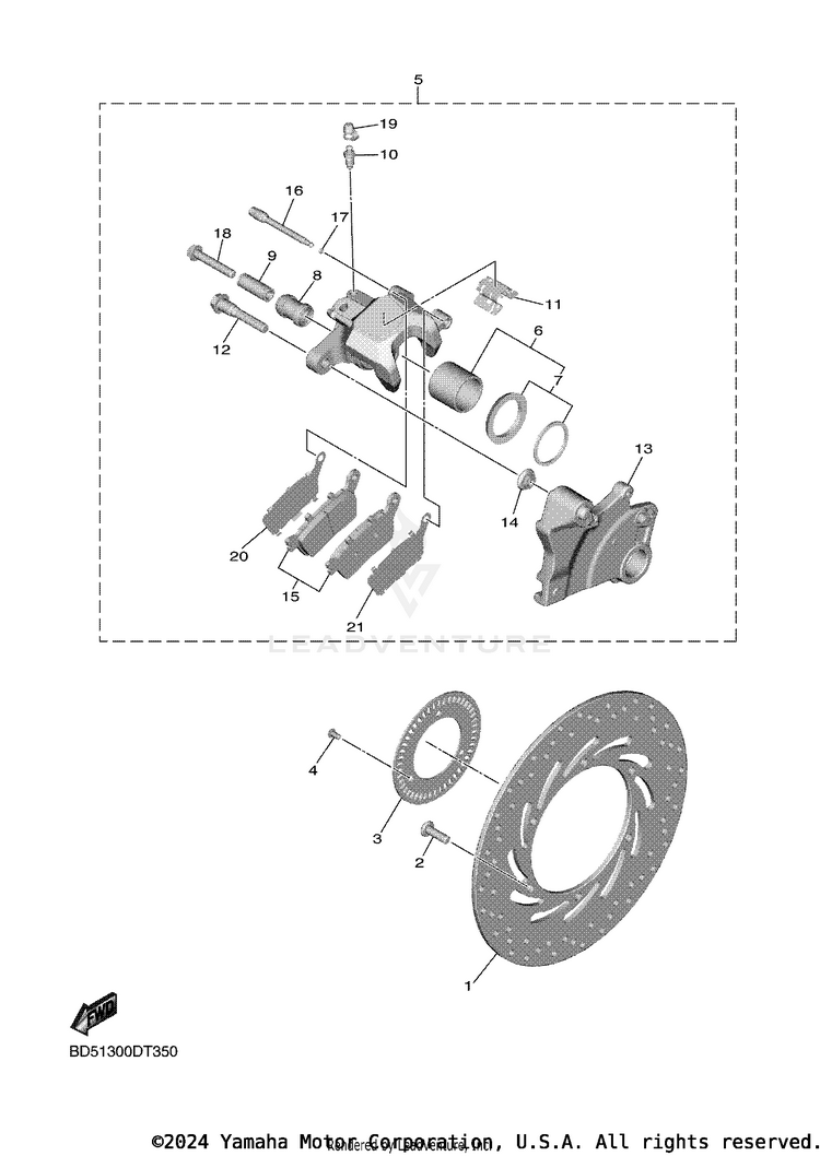 Rear Brake Caliper Schematic