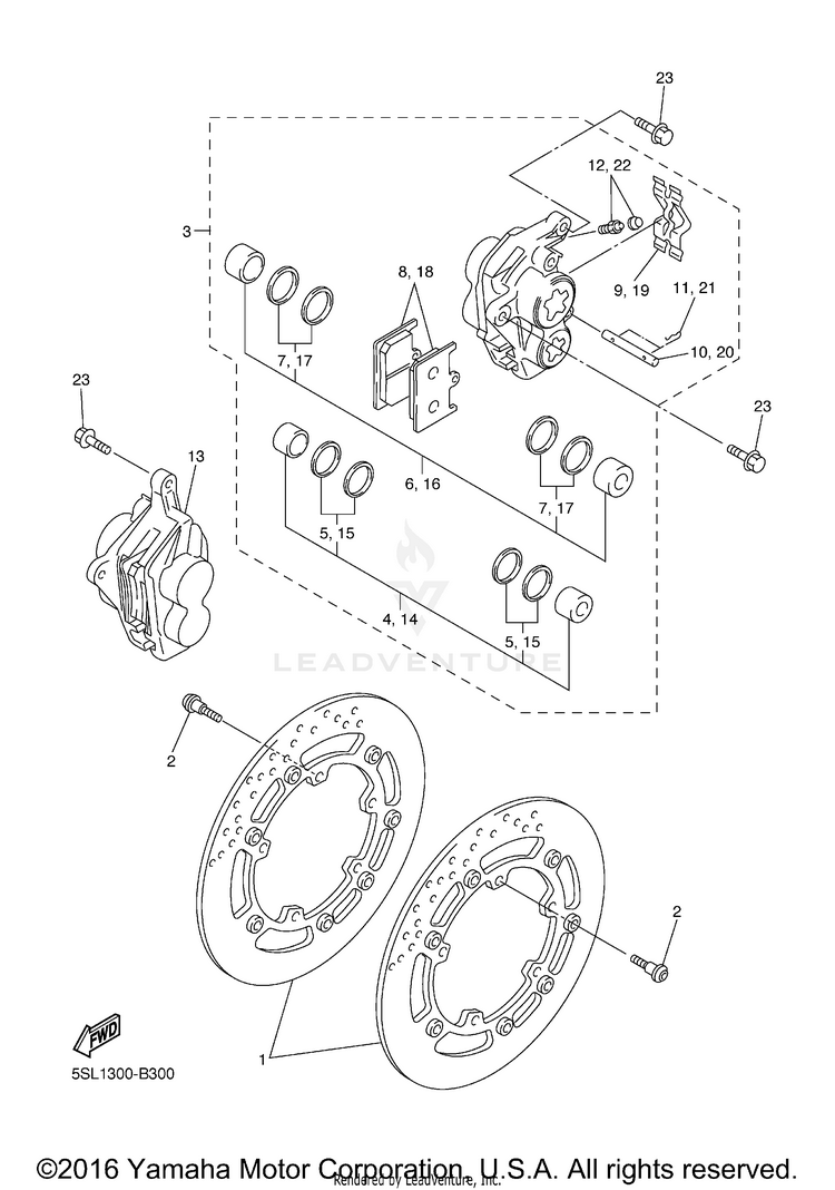 Front Brake Caliper Schematic