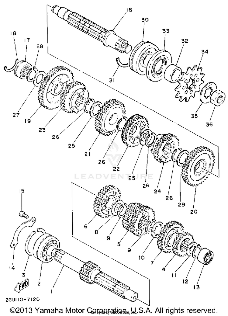 Transmission BANSHEE - YFZ350D - 1992 Schematic