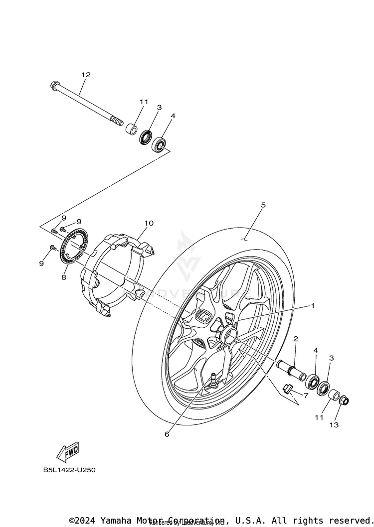 Front Wheel YZFR3 ABS - YZFR3ALB - 2020 Schematic