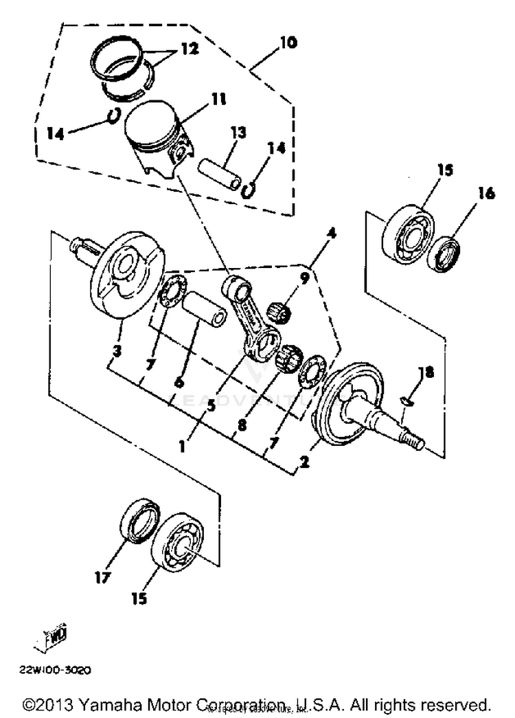 Crankshaft Piston Schematic