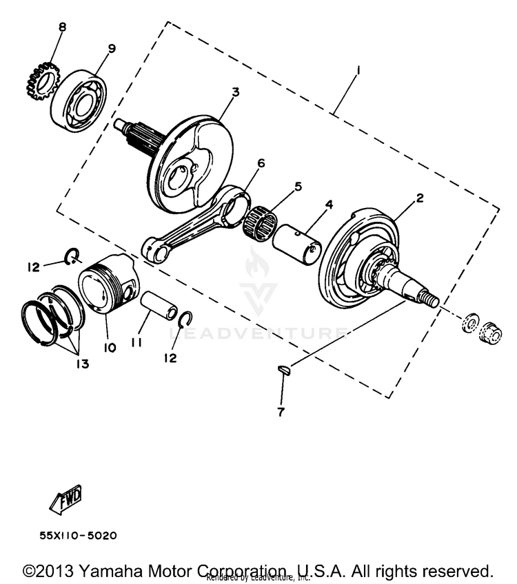 Crankshaft - Piston Schematic