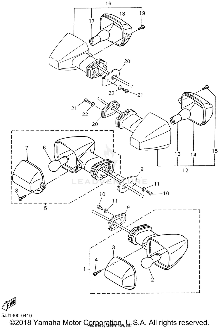 Flasher Light YZFR1 - YZFR1SNC - 2001 Schematic