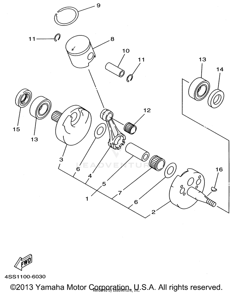 Crankshaft Piston Schematic