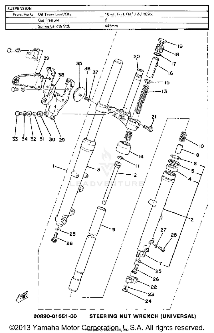 Front Fork Schematic