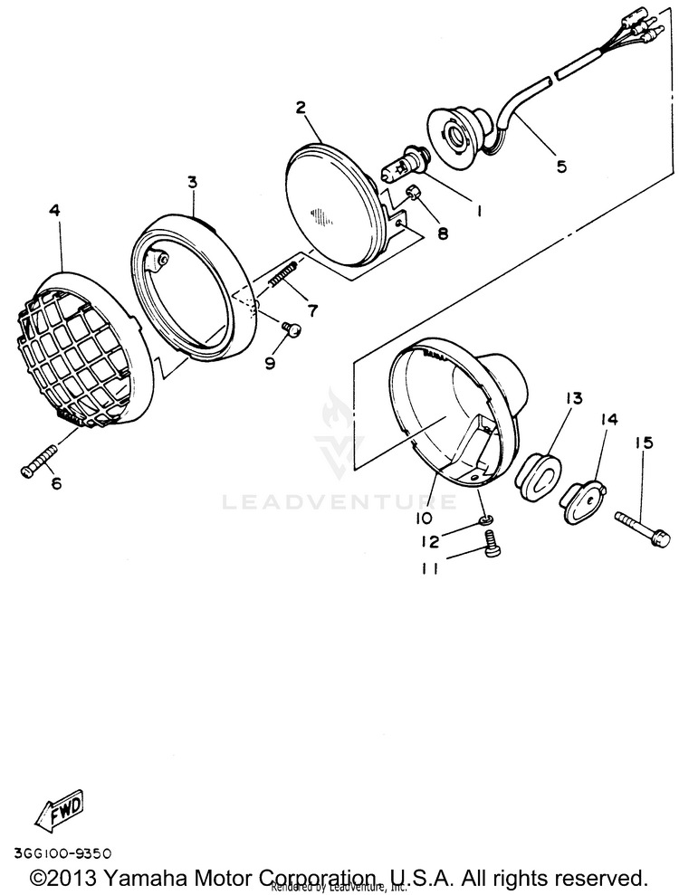 Headlight BANSHEE - YFZ350F - 1994 Schematic