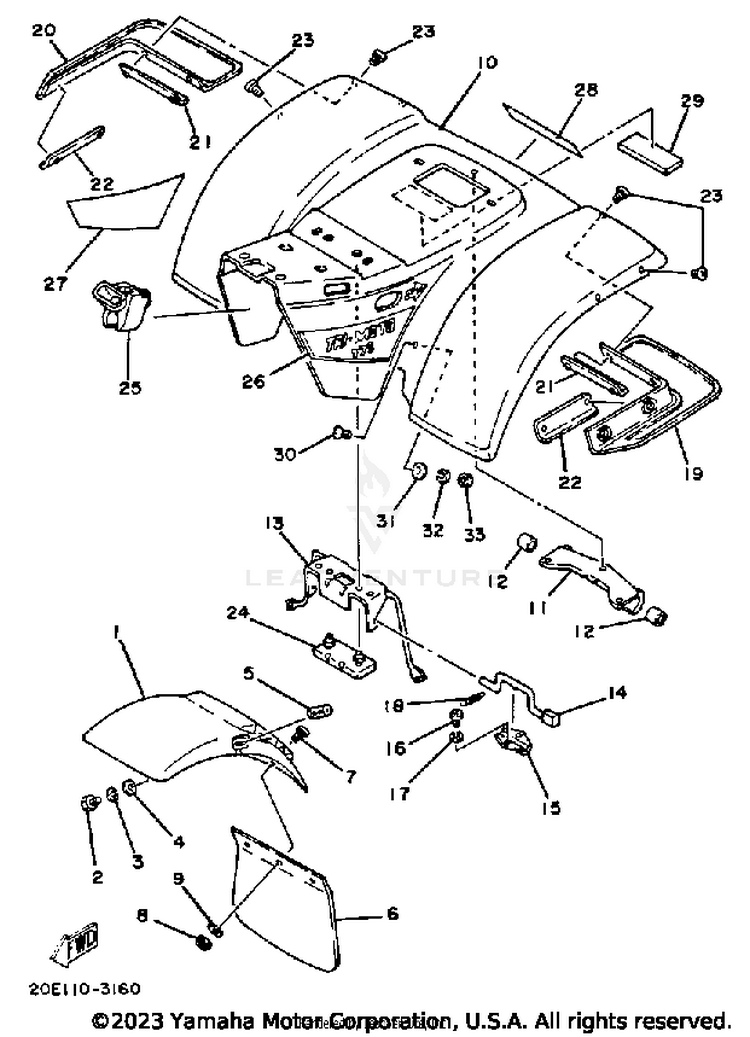 Front Fender - Rear Fender Schematic