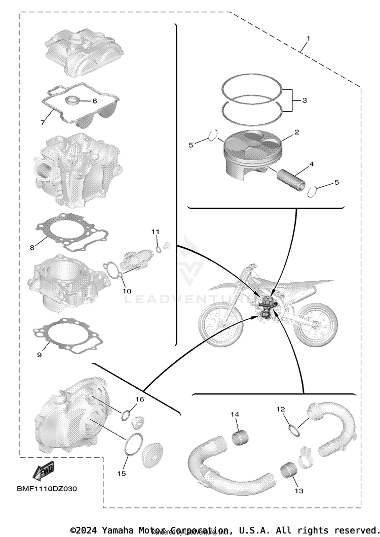 4 Piston Rebuilt Kit Schematic