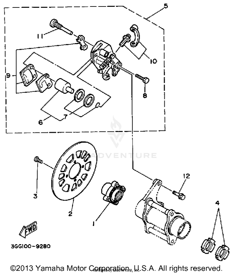 Rear Brake Caliper Schematic