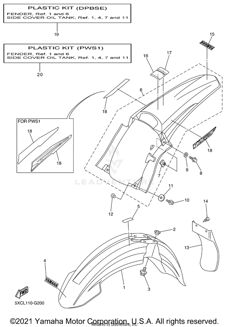 Fender YZ250F - YZ250FXL - 2008 Schematic
