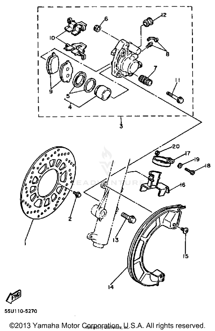 Front Brake-Caliper Schematic