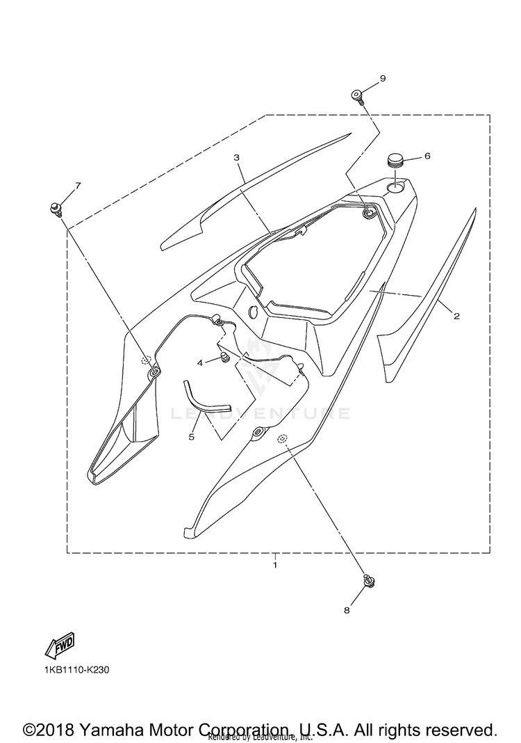 Side Cover YZFR1 - YZFR1ACB - 2011 Schematic