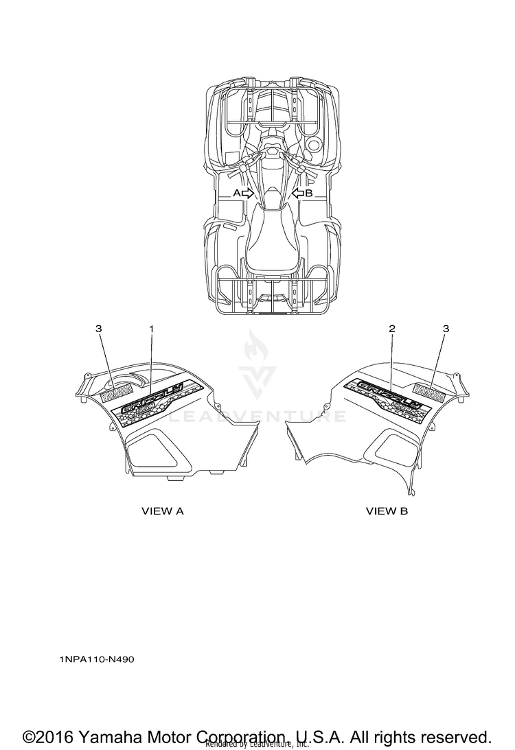 Graphics GRIZZLY 550 FI - YFM550DEG - 2014 Schematic