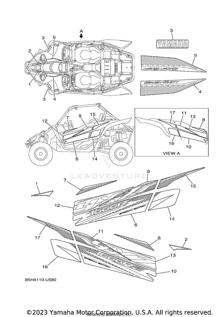 Graphics YXZ1000R EPS SS SE - YXZ10YESKW - 2019 Schematic