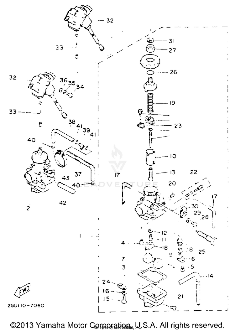 Carburetor BANSHEE - YFZ350E - 1993 Schematic