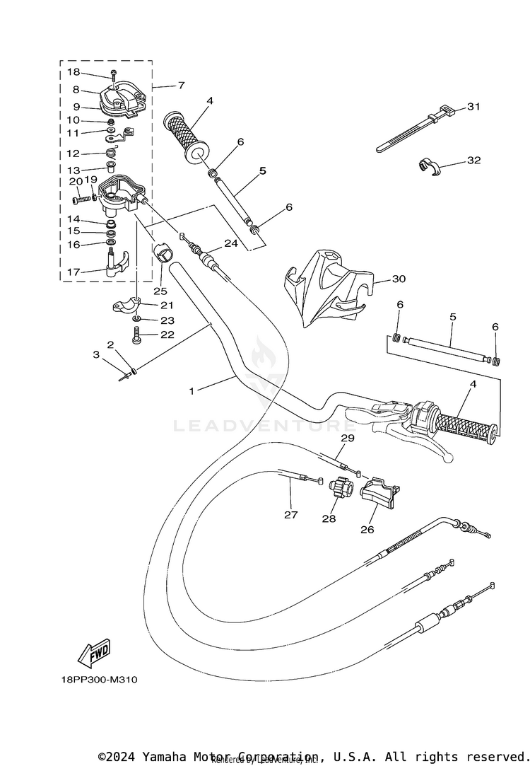Steering Handle & Cable Schematic