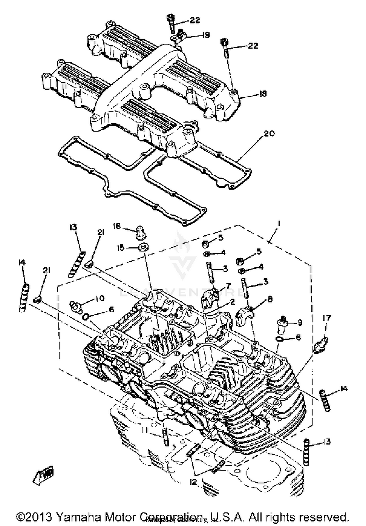 Cylinder Head XS1100SH - 1981 Schematic