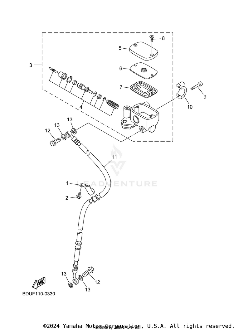 Front Master Cylinder Schematic