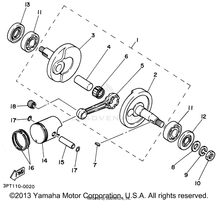 Crankshaft Piston Schematic