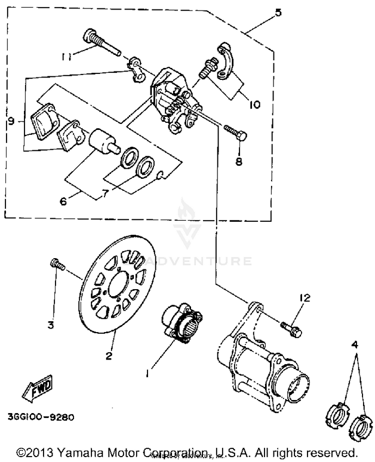 Rear Brake Caliper Schematic