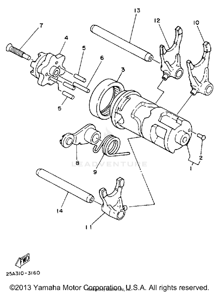 Shift Cam Fork Schematic