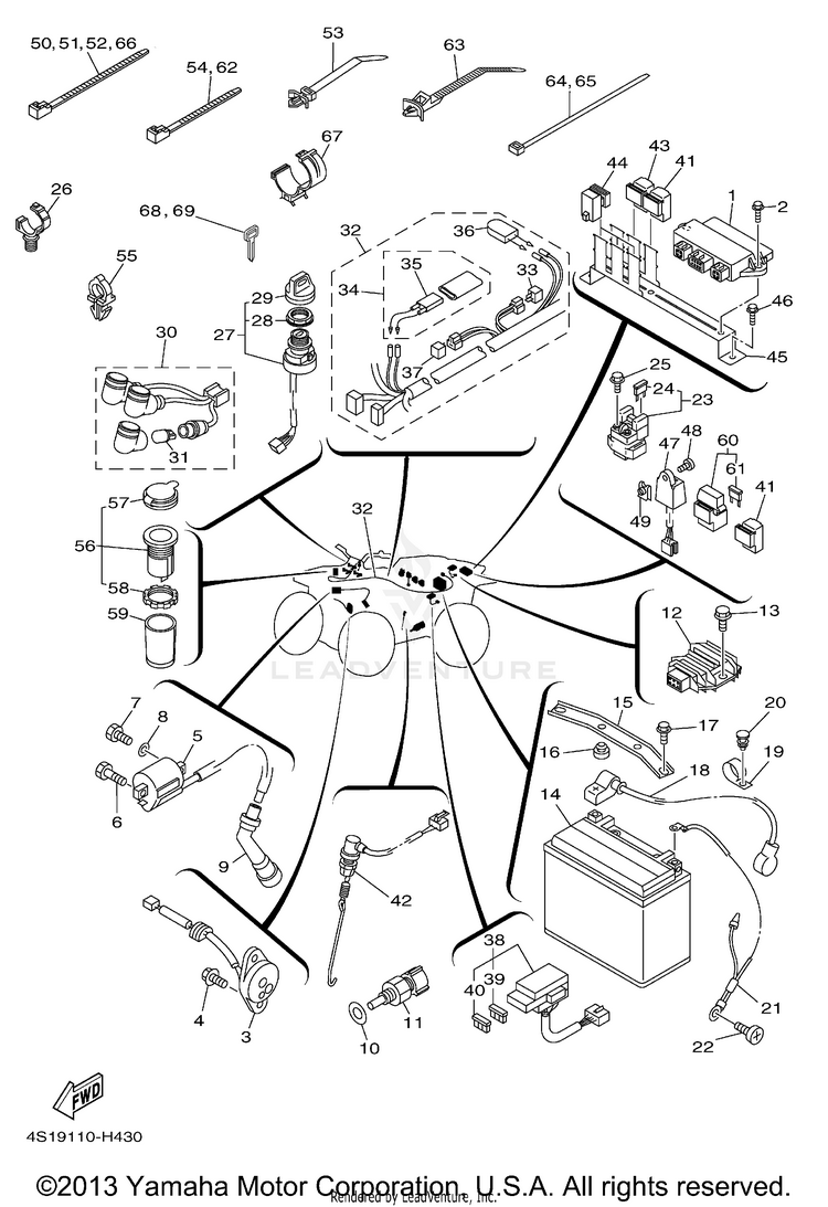 Electrical 1 BIG BEAR 400 4WD - YFM40FBYB - 2009 Schematic
