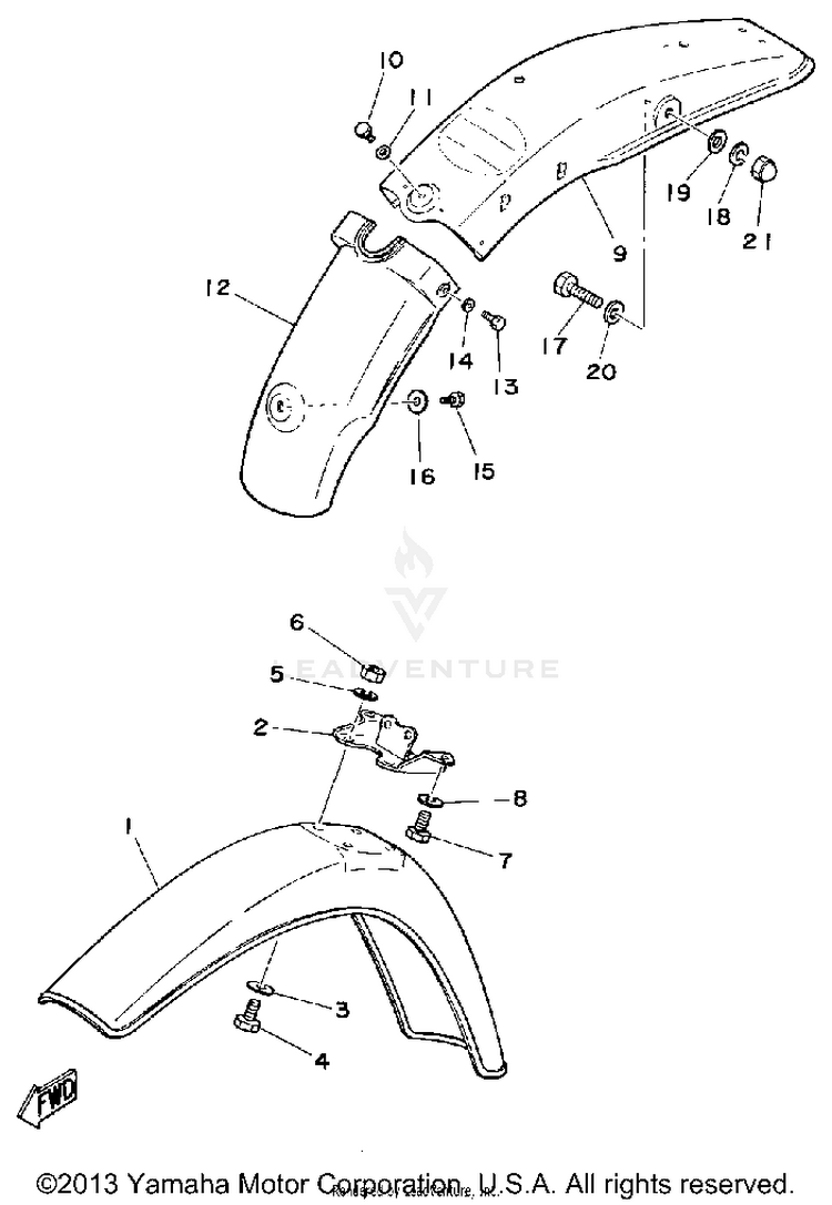 Front Fender - Rear Fender Schematic