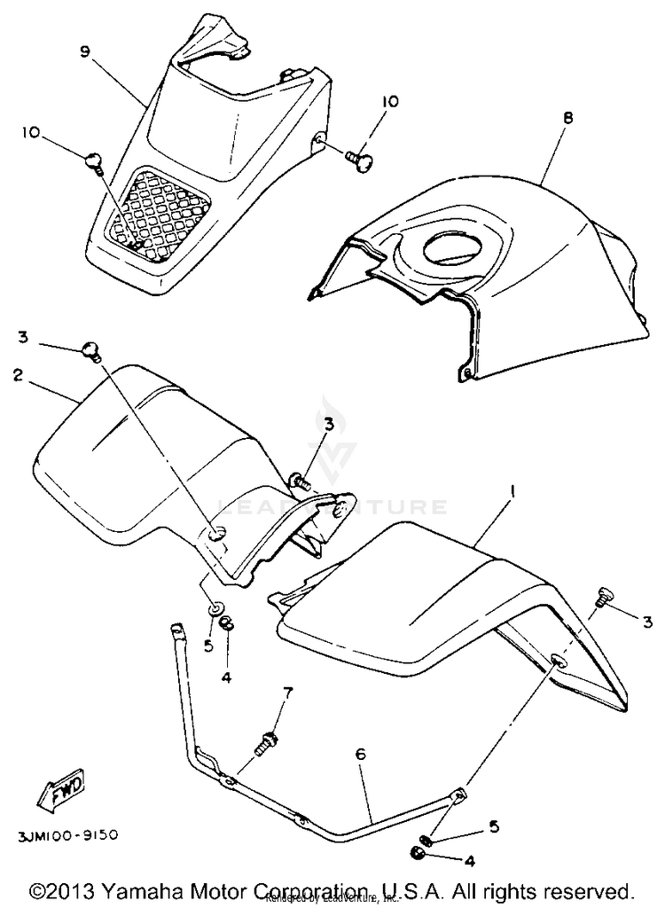 Front Fender BLASTER - YFS200E_MN - 1993 Schematic