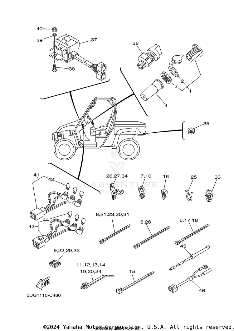 Electrical 2 RHINO 660 - YXR660FAS - 2004 Schematic