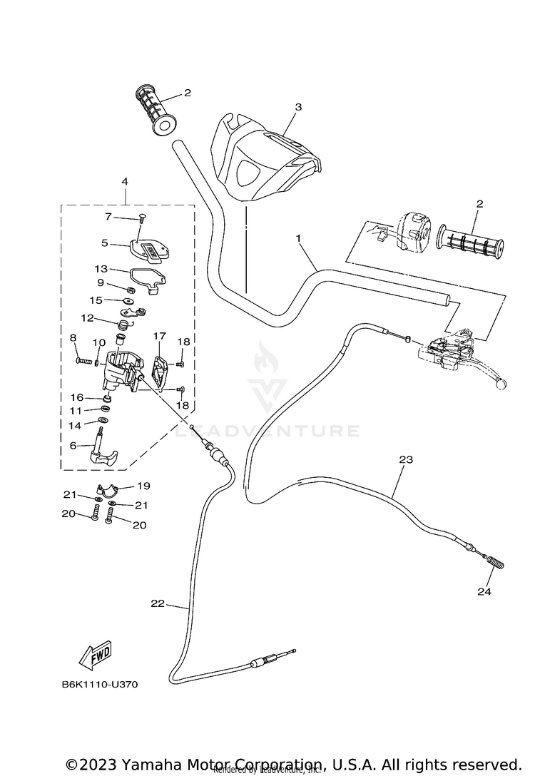 Steering Handle & Cable Schematic